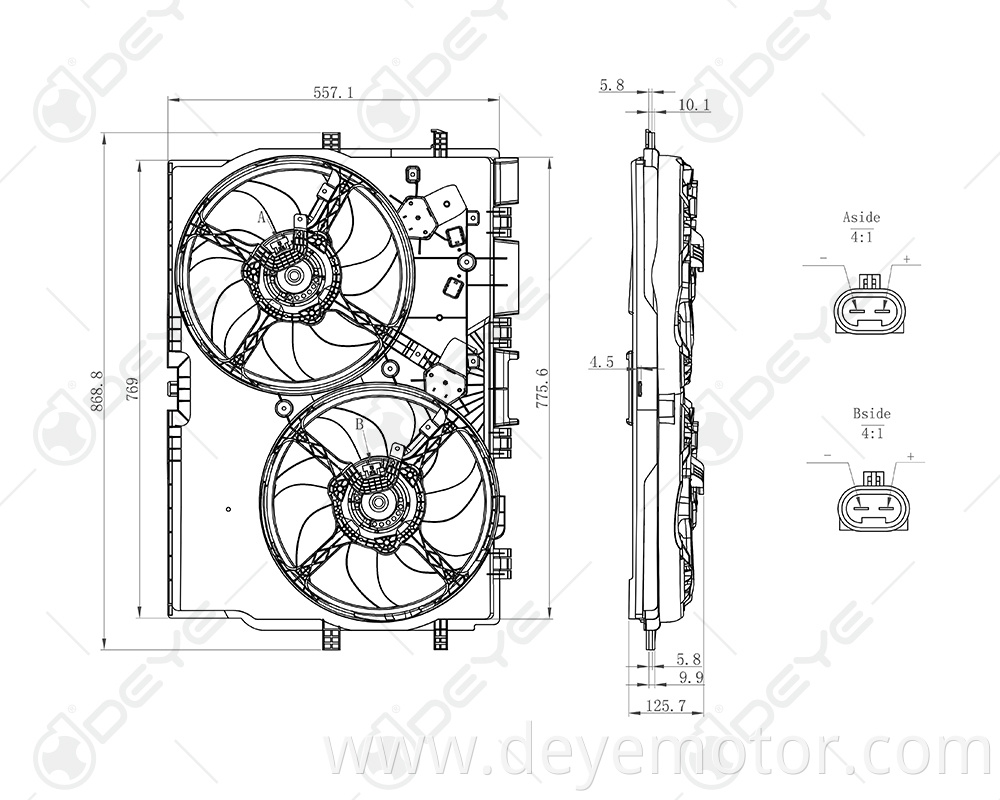 8EW351041-441 069422583010 1342689080 1358009080 car radiator cooling fan for FIAT DUCATO